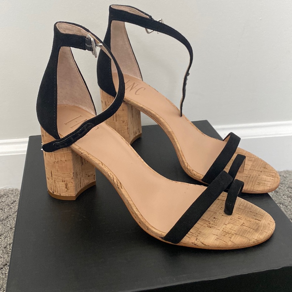 INC Cork heel sandal